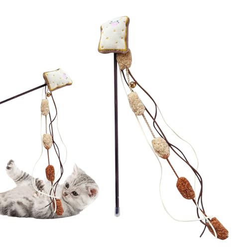 Proypiax Interaktives Katzenspielzeug, Angelspielzeug Für Katzen Mit Glöckchen, Interaktive Katzenspielangel zur Förderung von Bewegung und Intelligenz mit Plüsch Attrappe für Unterhaltung und Proypiax Interaktives Katzenspielzeug, Angelspielzeug Für Katzen Mit Glöckchen, Interaktive Katzenspielangel zur Förderung von Bewegung und Intelligenz mit Plüsch Attrappe für Unterhaltung und von Proypiax