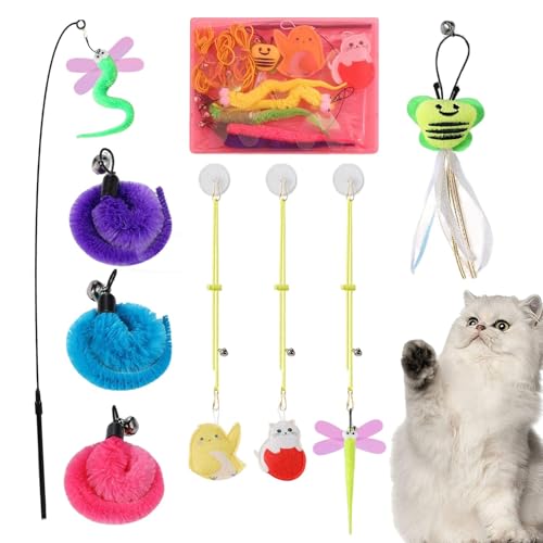 Proypiax Katzenfederspielzeug, Katzenspielzeug mit Federn - Federkatze Teaser Renner - 9X Haustiervorräte mit Bell & Catnip, Indoor -Spiele für Kätzchen -Trainingspiele Proypiax Katzenfederspielzeug, Katzenspielzeug mit Federn - Federkatze Teaser Renner - 9X Haustiervorräte mit Bell & Catnip, Indoor -Spiele für Kätzchen -Trainingspiele von Proypiax
