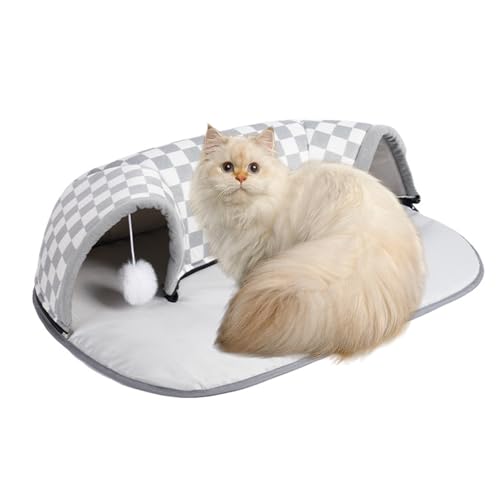 Proypiax Katzenröhrchen und Tunnel, Katzenbett -Tunnel - Katze Abnehmbarer Tunnelspielzeug,Zipper -Schließung Interaktives Haustier versorgt gemütliche Möbelkätzchenhöhle mit Spielball für alle von Proypiax