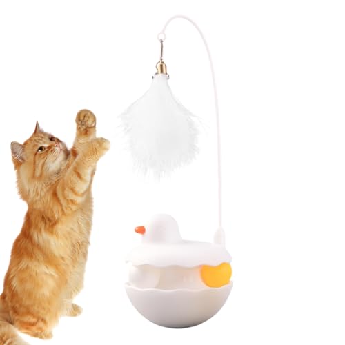 Proypiax Katzenspielzeug, Katzen Interactive Toy - Aktiviertes Katzenkätzchenspielzeug,Federstock Leichtes Entenform Spaßstick für Indoor -Spielen im Freien Osterkätzchen Aktivitäten von Proypiax