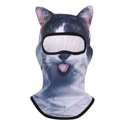 Proypiax Scheines Gesicht Maskeraden, Katzengesichtsabdeckung - Atmungsaktives 3D -Leichter Tiergesichtsschutz mit Ohren | Winddes Gesichtsschutz für Raves Halloween von Proypiax