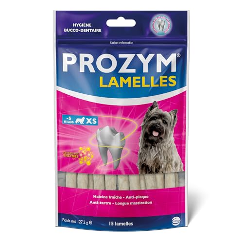 Prozym 15 Streifen für Hunde - Zahnpflege Kauen - Nr. 1 unter Tierärzten - Frischer Atem - Anti-Zahnstein - Anti-Plaque - Gesundes Zahnfleisch (XS) von Prozym