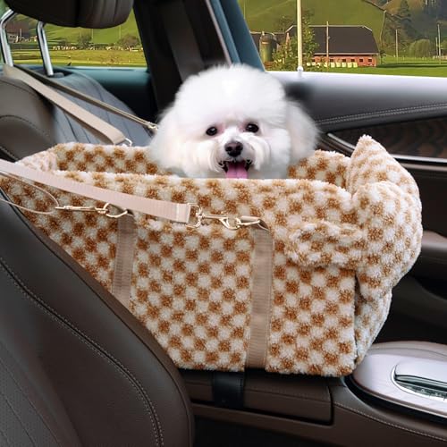 Prpeko Hunde-Autositz für kleine Hunde, Mittelkonsolensitz für Welpen, Hunde und Katzen, tragbarer Auto-Armlehnensitz für Hunde und Katzen unter 6,8 kg, Haustier-Autositz mit gemütlichem Prpeko Hunde-Autositz für kleine Hunde, Mittelkonsolensitz für Welpen, Hunde und Katzen, tragbarer Auto-Armlehnensitz für Hunde und Katzen unter 6,8 kg, Haustier-Autositz mit gemütlichem von Prpeko