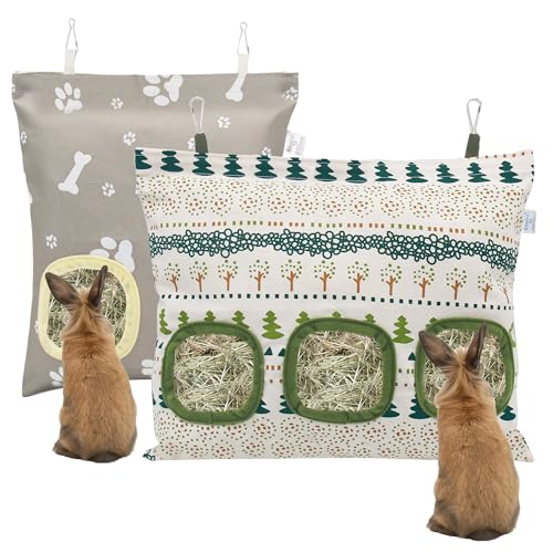 PRREDEACCE Heusack für Kaninchen, Meerschweinchen, Heu-Futterstation mit 2 und 3 Löchern, Meerschweinchen, Heu Halter, waschbarer Meerschweinchen-Heusack für Kaninchen, Hamster, Chinchillas, kleine PRREDEACCE Heusack für Kaninchen, Meerschweinchen, Heu-Futterstation mit 2 und 3 Löchern, Meerschweinchen, Heu Halter, waschbarer Meerschweinchen-Heusack für Kaninchen, Hamster, Chinchillas, kleine von PrreDeACCE