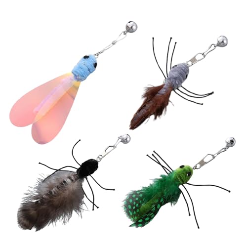 Pruojhw Katzenstab Spielzeug nachfüllen, Ersatzfedern für Katzenspielzeug | Teaser Rod Nachfüll -Set von 4 - Interaktiver Katzenstabersatz, Fliegender Wurm Teaser -Ansätze für Innenräume Pruojhw Katzenstab Spielzeug nachfüllen, Ersatzfedern für Katzenspielzeug | Teaser Rod Nachfüll -Set von 4 - Interaktiver Katzenstabersatz, Fliegender Wurm Teaser -Ansätze für Innenräume von Pruojhw