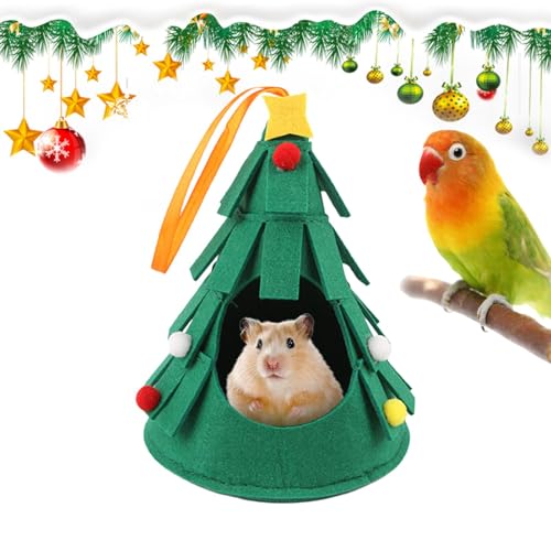 Pruojhw Weihnachtsbaum aus Guinea, Weihnachtshütte aus Guinea, warm und bequem, für kleine Tiere, Zuflucht in Guinea, Bett für Weihnachten, Guinea-Haus zum Schlafen, Hamster von Pruojhw