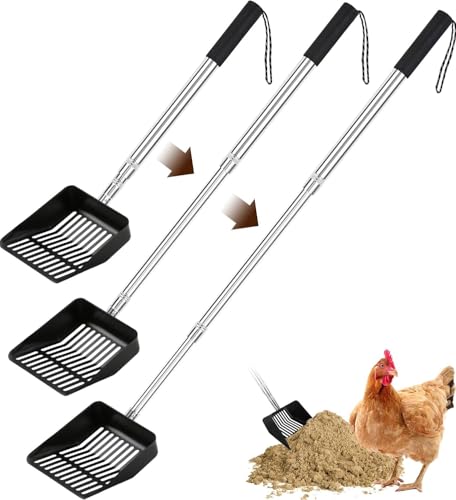 Psasrm Hühnerkotschaufel, 304 Edelstahl, verstellbarer Hühnerstallrechen (58,4 bis 109,2 cm), Hühnerstall-Reinigungswerkzeug, Schaufel für Hühnerstall-Zubehör Psasrm Hühnerkotschaufel, 304 Edelstahl, verstellbarer Hühnerstallrechen (58,4 bis 109,2 cm), Hühnerstall-Reinigungswerkzeug, Schaufel für Hühnerstall-Zubehör von Psasrm