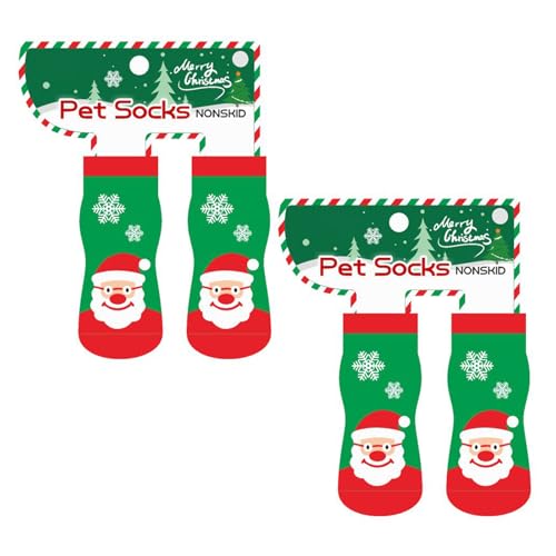 Psdndeww 2 Paar Weihnachts-Hundesocken, rutschfest, weich, bequeme Hundesocken für Feiertage, Festlichkeiten Psdndeww 2 Paar Weihnachts-Hundesocken, rutschfest, weich, bequeme Hundesocken für Feiertage, Festlichkeiten von Psdndeww