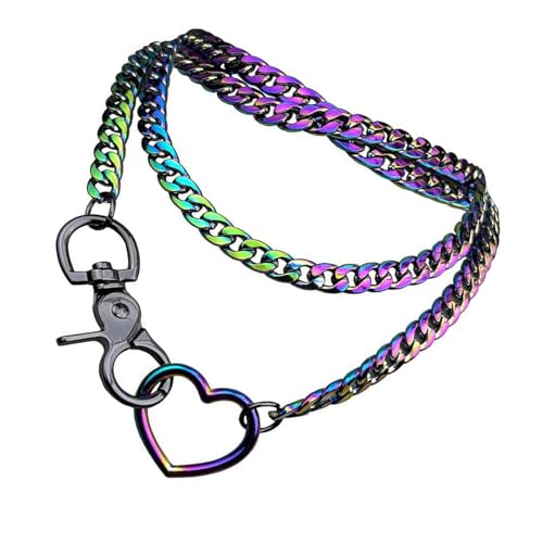 [Psdndeww] Modische Halskette Y-Schaum-Halskette mit kubanischer Kette, mehrschichtige kubanische Glieder für modernen Damen-Look von Psdndeww