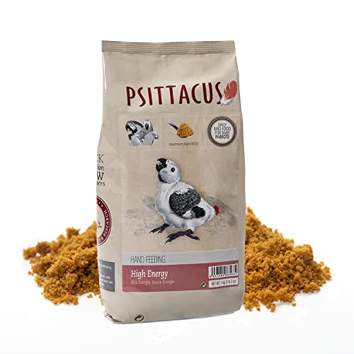Psittacus High Energy Hand-Feeding 1 kg | Brei für Yacos, Aras und andere afrikanische Papageien | Premium Vogelfutter 100% Nicht-GMO von Psittacus