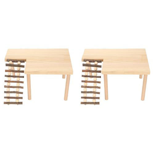 2 Stück Hölzerne Hamsterplattformen, Hamster-Kletterleiter, Spielzeugkäfigzubehör für Meerschweinchen, Chinchillas, Rennmäuse, Hamster 2 Stück Hölzerne Hamsterplattformen, Hamster-Kletterleiter, Spielzeugkäfigzubehör für Meerschweinchen, Chinchillas, Rennmäuse, Hamster von Pssopp