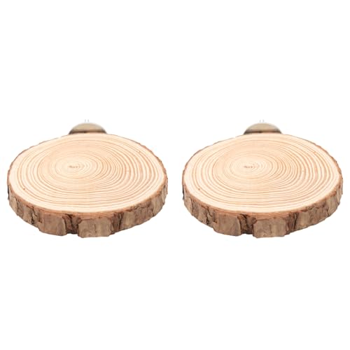 2 Stück Runde Holz-Sprungbrett-Sitzstangen, Ständer, Spielzeug-Vogel-Sitzstange für Kleine Sittiche, Nymphensittiche, Hamster von Pssopp