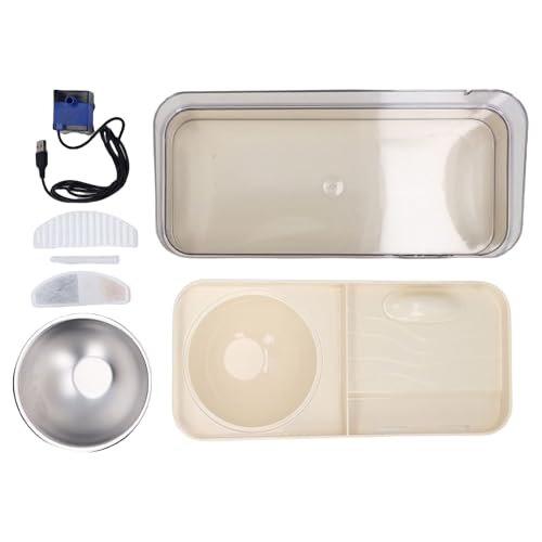 2 in 1 Haustiernahrung Schüssel Waterer Set, Edelstahl -Katzenfutterspender Selbstfütterung Haustiere Auto Wasserspender für Katzenhund 2 in 1 Haustiernahrung Schüssel Waterer Set, Edelstahl -Katzenfutterspender Selbstfütterung Haustiere Auto Wasserspender für Katzenhund von Pssopp