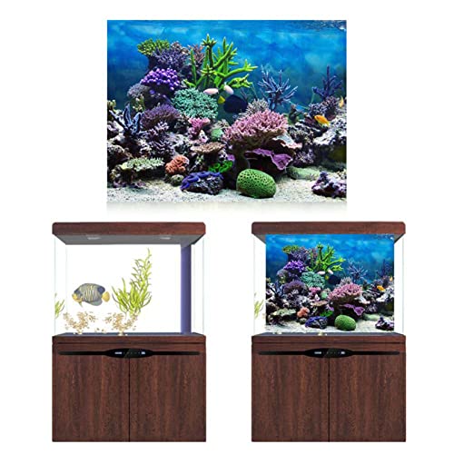 3D Effekt Aquarium Hintergrund Poster PVC Klebstoff Unterwasser Korallen Aquarium Hintergrund Poster Hintergrund Dekoration Papier(122 * 50cm) von Pssopp