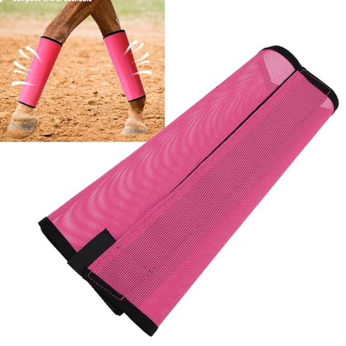 Pssopp 4-teilige Pferdefliegenstiefel, Bequeme Pferdestiefel Vorne und Hinterbeine, Reitzubehör für Reitsport (Rosenrot) von Pssopp
