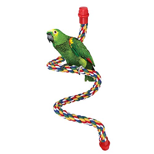 Bird Rope Barsche Bird Spiral Rope Barsch Cotton Parrot Swing Klettern Standing Toys Papagei Käfig Spielzeug(L) von Pssopp