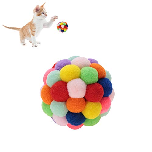 Buntes Haustier Plüsch Ball Spielzeug weicher Hundewelpen Katze Spielzeug Ball, der Ball Übung spielt, wechselwirkendes Spielzeug mit Glocke für das Training spielen, das Kauen spielt(5cm) von Pssopp