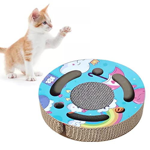 Cat Scratcher Toy, Cat Scratcher Pad Toy Interactive Training Exercise Play Toy Kitten Scratch Toy with Bell Ball (Nettes Muster) von Pssopp