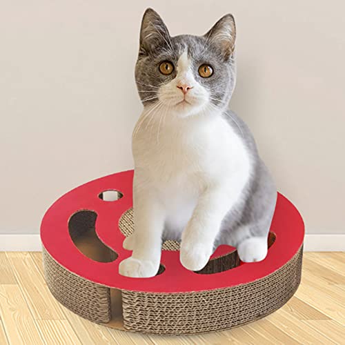Cat Scratcher Toy, Cat Scratcher Pad Toy Interactive Training Exercise Play Toy Kitten Scratch Toy with Bell Ball (Rot) von Pssopp