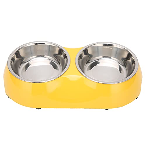 Edelstahl Double Pet Bowls Feeder Katzenfütterungsschüssel Hund Wasserfütterungsschüssel Haushaltsfutter Wasserzufuhr für Hundekatze von Pssopp