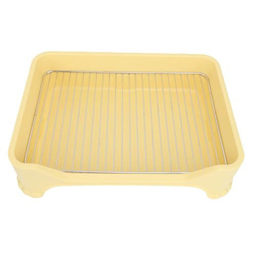 Edelstahlhundtöpfchen -Trainingstablett, Praktische Haustier -Toilettenschale Welpen -Toilette für Kleine Mittelgroße Hunde Verhindert EIN Kippen (Yellow) von Pssopp
