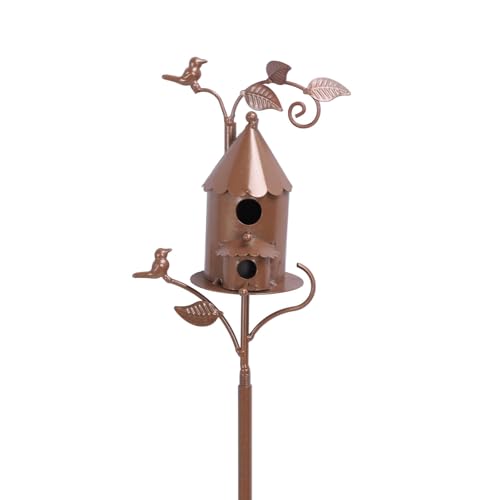 Einzigartige Vogelhäuser auf Pfahl, Kreatives Formdesign, Robustes Eisenmaterial, Multifunktionales Metallvogelhaus mit Stange für Gartendekoration Einzigartige Vogelhäuser auf Pfahl, Kreatives Formdesign, Robustes Eisenmaterial, Multifunktionales Metallvogelhaus mit Stange für Gartendekoration von Pssopp