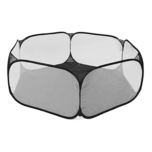 Faltbares Kleines Tierschiff, Atmungsaktives Pet -Playpen Im Freien Im Freien mit Interaktiv (Black) von Pssopp