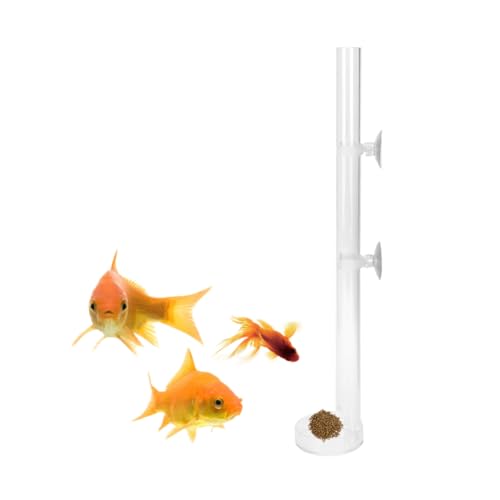 Garnelen Futterschale Aquarium Futterröhre Acryl Transparent Futterschale Garnelen mit Saugnapf Rohr und Futter-Schale für Garnelenfutter(40cm) von Pssopp