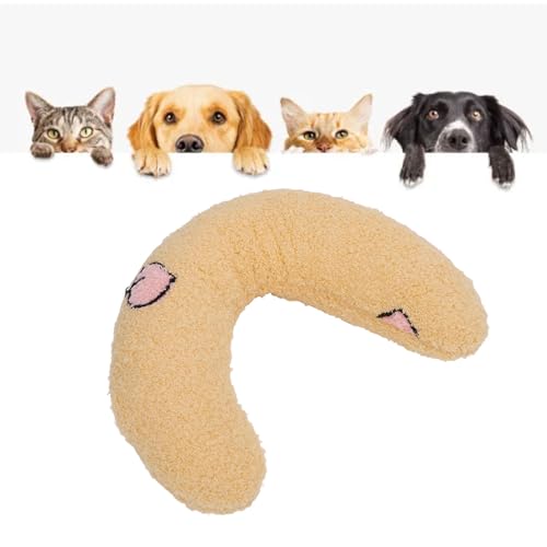 Halbes Donut-Hundehalskissen, Weiches, Flauschiges Plüschmaterial, Leicht zu Reinigen und zu Pflegen, Multifunktionales, Bequemes Haustier-U-förmiges Kissen Zum Schlafen (Pink) von Pssopp