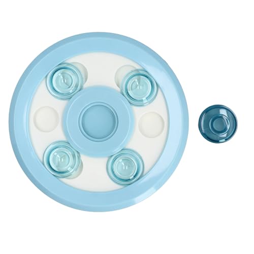 Haustier-Slow-Food-Napf, Auslaufsicherer Blähstopp-Hundefutternapf, Langsames Fressen, Futternapf für Katzen, Hamster, Kleintiere (Blau Weiss) von Pssopp