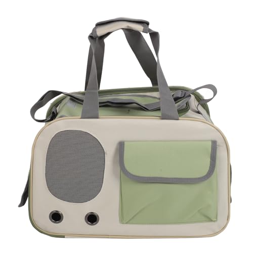 Haustier-Tragetasche, Atmungsaktive, Faltbare Katzen-Reisehandtasche mit Verstellbarem Riemen für Outdoor-Wandern, Camping oder Andere Aktivitäten (Green) von Pssopp