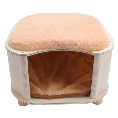 Holzhöhle Katzenhaus, Multifunktionales Fußmängelstuhl -Katzenhöhle Höhle Zwinger Katze Eigentumswohnung für Kleine Hunde Katzen Kaninchen Holzhöhle Katzenhaus, Multifunktionales Fußmängelstuhl -Katzenhöhle Höhle Zwinger Katze Eigentumswohnung für Kleine Hunde Katzen Kaninchen von Pssopp