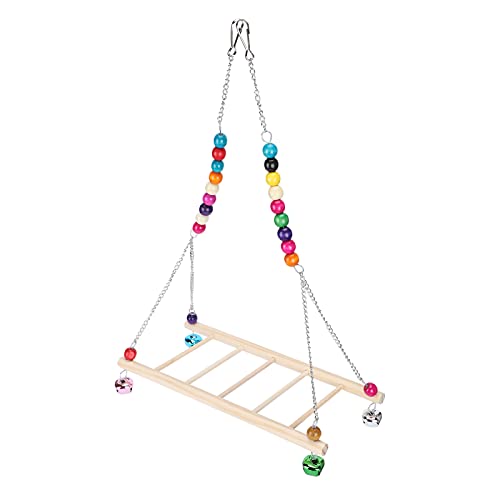 Hühnerschaukel Natürliches Holz Hühnerschaukel Barsch Leiter Vogel Hängespielzeug Stand Spielzeug für Hen Parrot Macaw Training von Pssopp