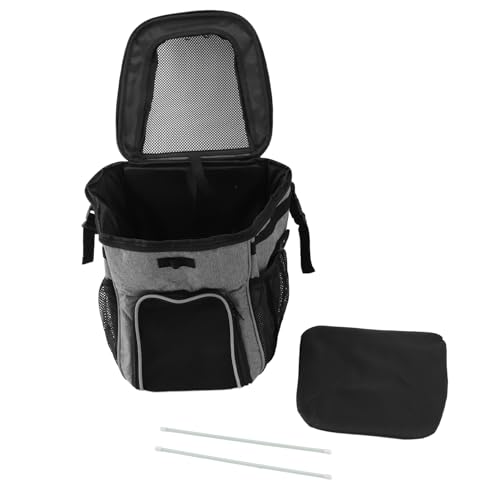 Hundefahrradkorb, Wasserdichter Hundefahrradkorb-Rucksack, Atmungsaktiver und Abnehmbarer Hundeträger, Geräumiger und Bequemer Fahrradkorb für Outdoor-Aktivitäten (Gray) von Pssopp