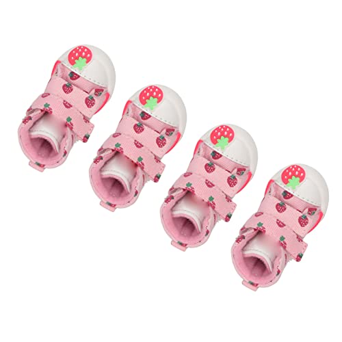 Hundeschuhe, rutschfest, Atmungsaktiv, Niedliche Welpen-Hundeschuhe, Niedliche Erdbeerschuhe, rutschfest, Teddy, Bichon, Pomeranian, Kleine Hunde, Outdoor-Hundeschuhe (3 Größe) von Pssopp