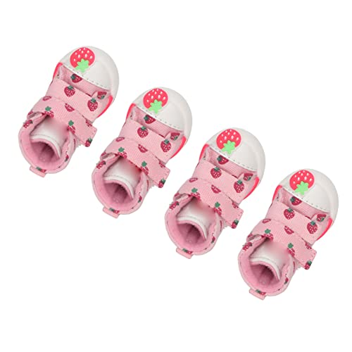 Hundeschuhe, rutschfest, Atmungsaktiv, Niedliche Welpen-Hundeschuhe, Niedliche Erdbeerschuhe, rutschfest, Teddy, Bichon, Pomeranian, Kleine Hunde, Outdoor-Hundeschuhe (4) von Pssopp