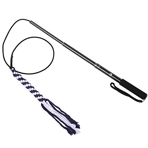 Interaktive Hundespielzeug Haustier Teaser Ausziehbare Flirt Pole Spaß Kauspielzeug Teaser Stab Kauspielzeug mit Baumwollmischung Seil zum Ziehen von Jagen Kauen Ausbildung(Schwarz L) von Pssopp