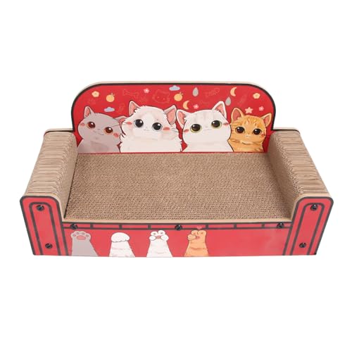 Katzenkratzcouch, extra große Fläche, Katzenkratzsofa, Bett, sicher, Wellpapier, Katzenkratzbrett, Lounge zum Kratzen, Faulenzen und Spielen (L 45 cm) von Pssopp
