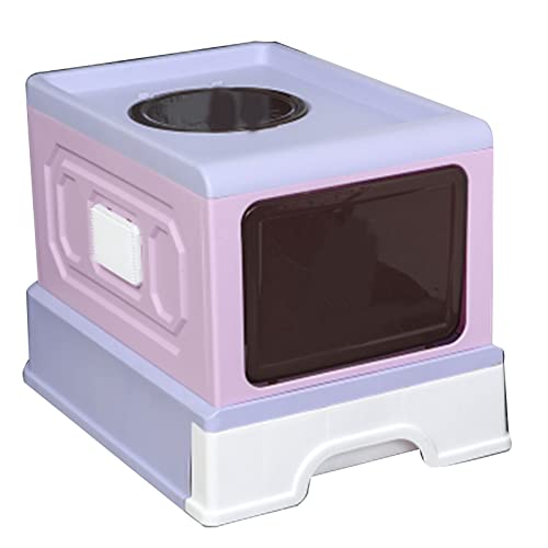 Pssopp Katzentoilette Verhindert Spritzer Auslaufsichere Geschlossene Katzentoilette mit Schublade für Einfache Reinigung (Roland Lila) von Pssopp