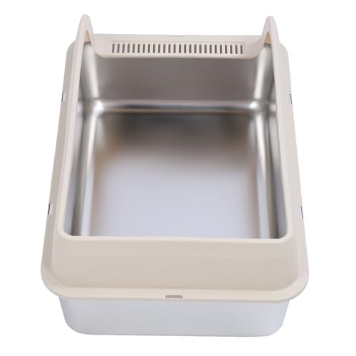 Katzentoilette aus Edelstahl, Nicht Klebrig, Auslaufsicher, Leicht zu Reinigen, Große Katzentoilette mit Oberem Deckel für Kleine, Mittelgroße und (L 32,5 x 11,5 x 4 cm / 12,8 x Katzentoilette aus Edelstahl, Nicht Klebrig, Auslaufsicher, Leicht zu Reinigen, Große Katzentoilette mit Oberem Deckel für Kleine, Mittelgroße und (L 32,5 x 11,5 x 4 cm / 12,8 x von Pssopp