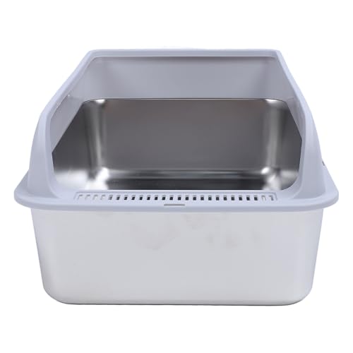 Katzentoilette aus Edelstahl, Nicht Klebrig, Auslaufsicher, Leicht zu Reinigen, Große Katzentoilette mit Oberem Deckel für Kleine, Mittelgroße und (L 32,5 x 11,5 x 4 cm / 12,8 x Katzentoilette aus Edelstahl, Nicht Klebrig, Auslaufsicher, Leicht zu Reinigen, Große Katzentoilette mit Oberem Deckel für Kleine, Mittelgroße und (L 32,5 x 11,5 x 4 cm / 12,8 x von Pssopp
