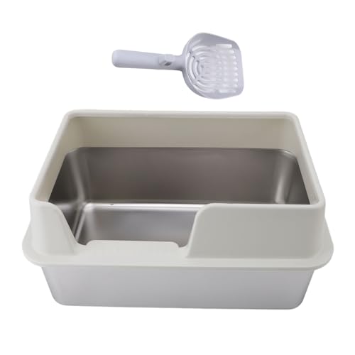 Katzentoilette Katzenklo Groß XL Offene Edelstahl Katzentoilette Kaninchentoilette 50x35x25cm, Hohem Rand Toilette für Große Katze und Großes Häschen Katzentoilette Katzenklo Groß XL Offene Edelstahl Katzentoilette Kaninchentoilette 50x35x25cm, Hohem Rand Toilette für Große Katze und Großes Häschen von Pssopp