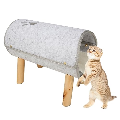 Katzentunnelbett, Katzentunnel-Höhlenbett mit Weichen Plüsch-Isomatten, 42,9 X 36,9 X 24,9 cm, Flauschiges Haustier-Wärmebett für Katzen und Kätzchen Im Innenbereich von Pssopp