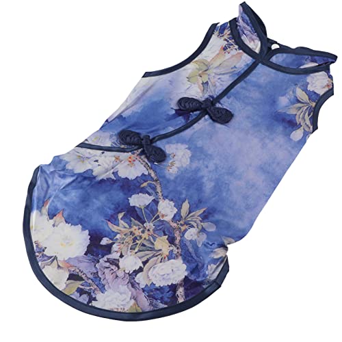 Kleiner Haustierrock, Hundekleid Im Chinesischen Stil, Große Manschetten, Knopfdesign, Baumwolle, Schön für Welpen, für den Alltag, für Partys (L) von Pssopp