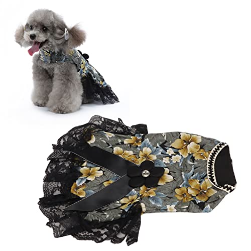 Pssopp Kleines Blumenprinzessinkleid für Hunde Zartes Muster Hundeprinzessin Hochzeitskleider für Kleine Katzen Hunde Haustiere (L) von Pssopp