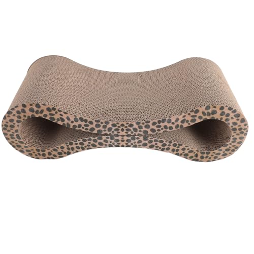 Kratzbrett für Katzen, gewellt, schützt Möbel, extra dick, ergonomische Kratzmatte, wendbar für lange Lebensdauer, Leopardenmuster Kratzbrett für Katzen, gewellt, schützt Möbel, extra dick, ergonomische Kratzmatte, wendbar für lange Lebensdauer, Leopardenmuster von Pssopp
