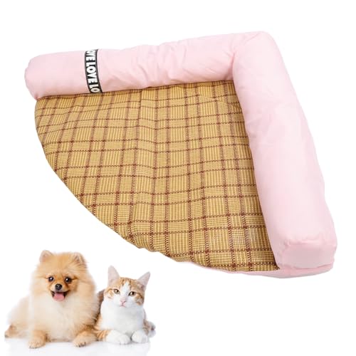 Kühlbett für Katzen, Tragbar, Abnehmbar, Waschbar, Sommer-Kühlmatte, Hunde- und Katzenmattenbett für Katzen, Welpen, Camping, Reisen (PINK) von Pssopp