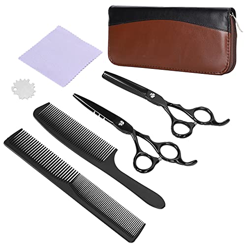 Pet Grooming Scissors Set Professionelles Pet Trimmer Kit Edelstahl Dog Cat Thinning Scissors Cutting Scissors Grooming Comb von Pssopp