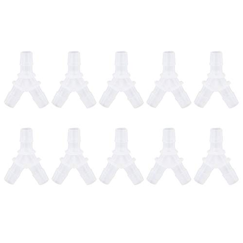 Pssopp 10 Stück Aquarium Schlauchverbinder Aquarium Luftschlauch Y Schlauchverbinder 3 Wege Clear Air Valves Aquarium Luftschlauch(8mm) von Pssopp