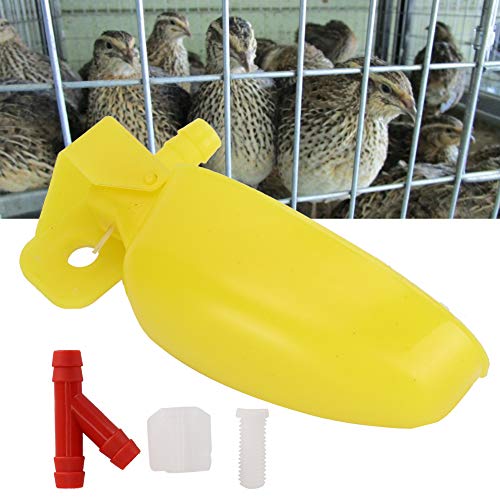 Pssopp 10 Stück Birds Automatic Water Drinking Feeder Cups Gelbe Bird Drinking Cups Farm Animal Tool für Wachtel Chicken Birds Large Size (gelb groß Links) von Pssopp